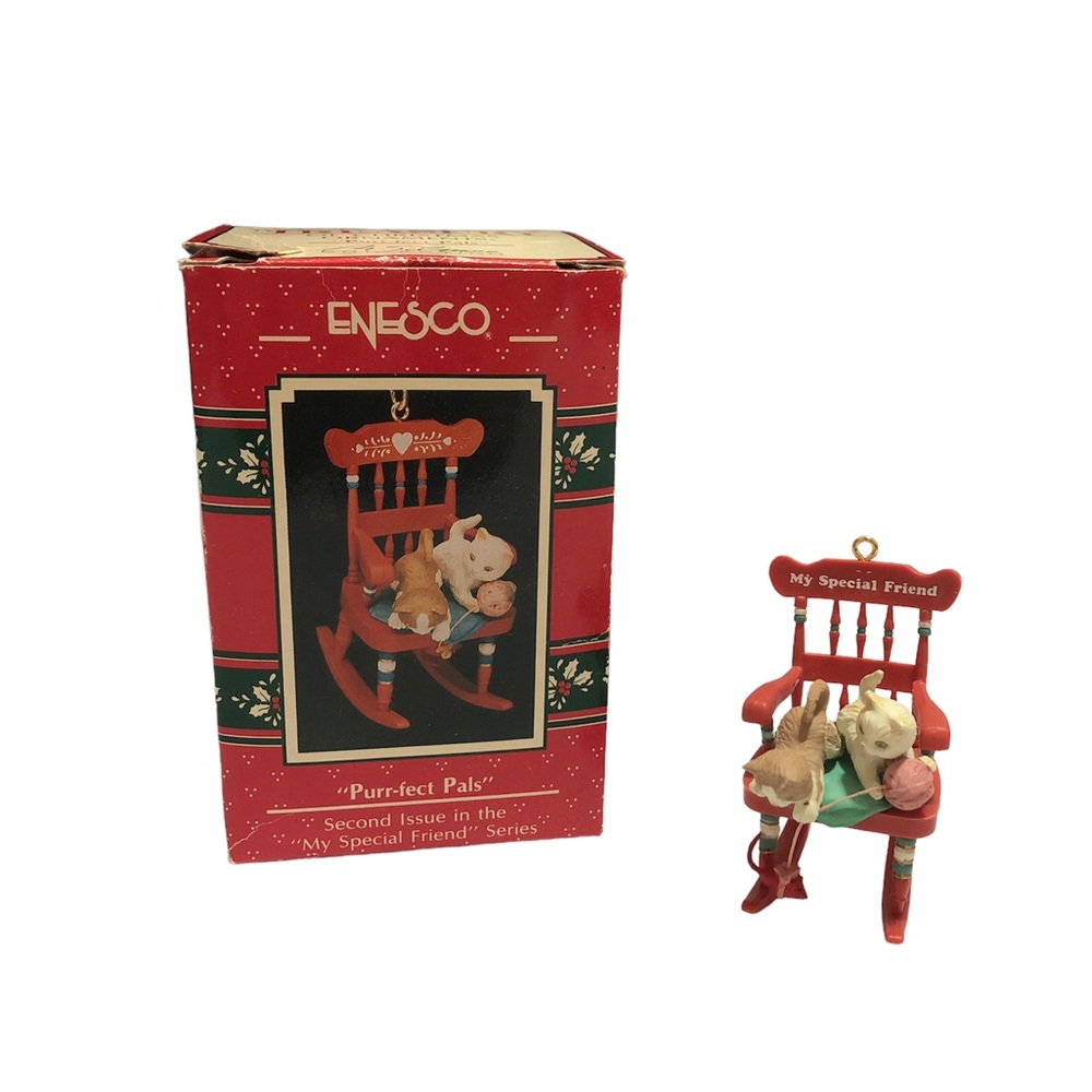 Enesco Vintage Collectible Cat Purr-fect Pals My Special Friend Series Ornament